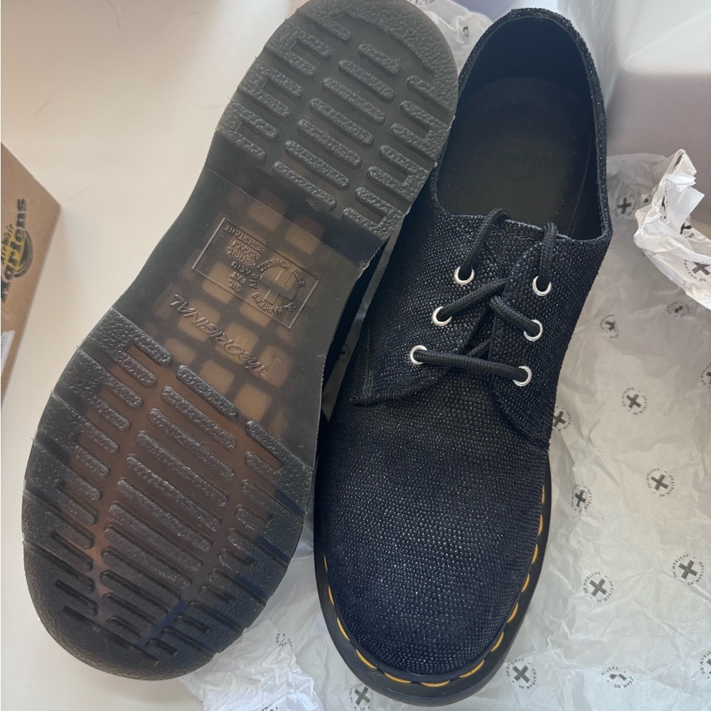 Dr. Martens black subtle glitter shoe